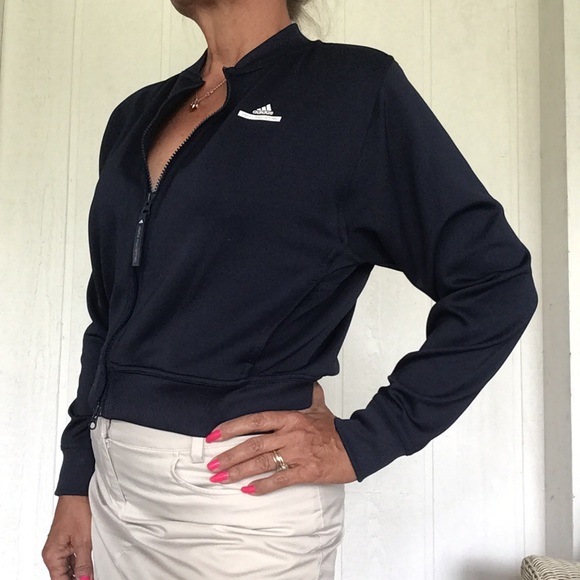 STELLA MCCARTNEY X ADIDAS BLUE CROP BOMBER JACKET SMALL - Picture 4 of 16